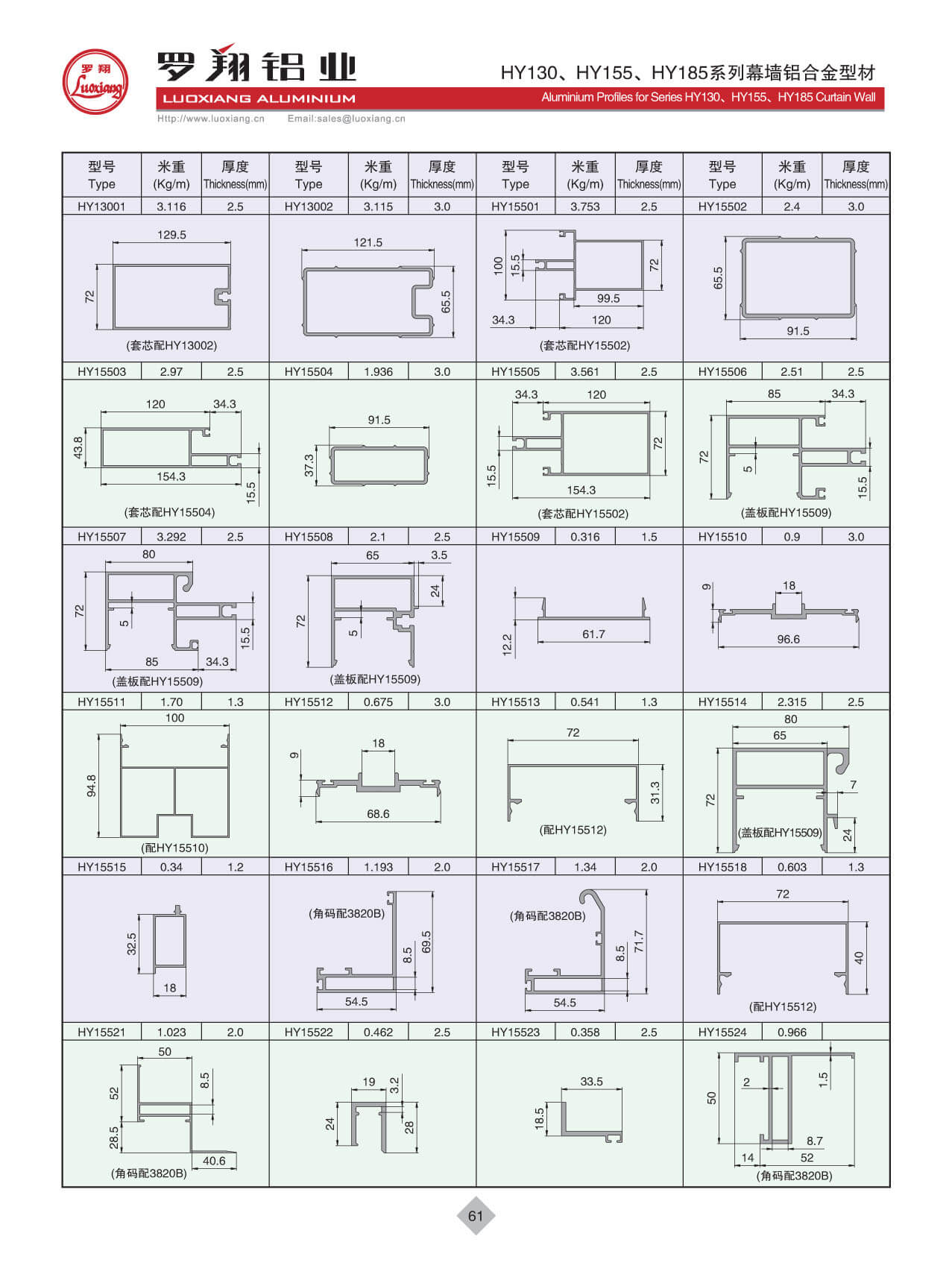 HY130、HY155、HY185系列幕墻